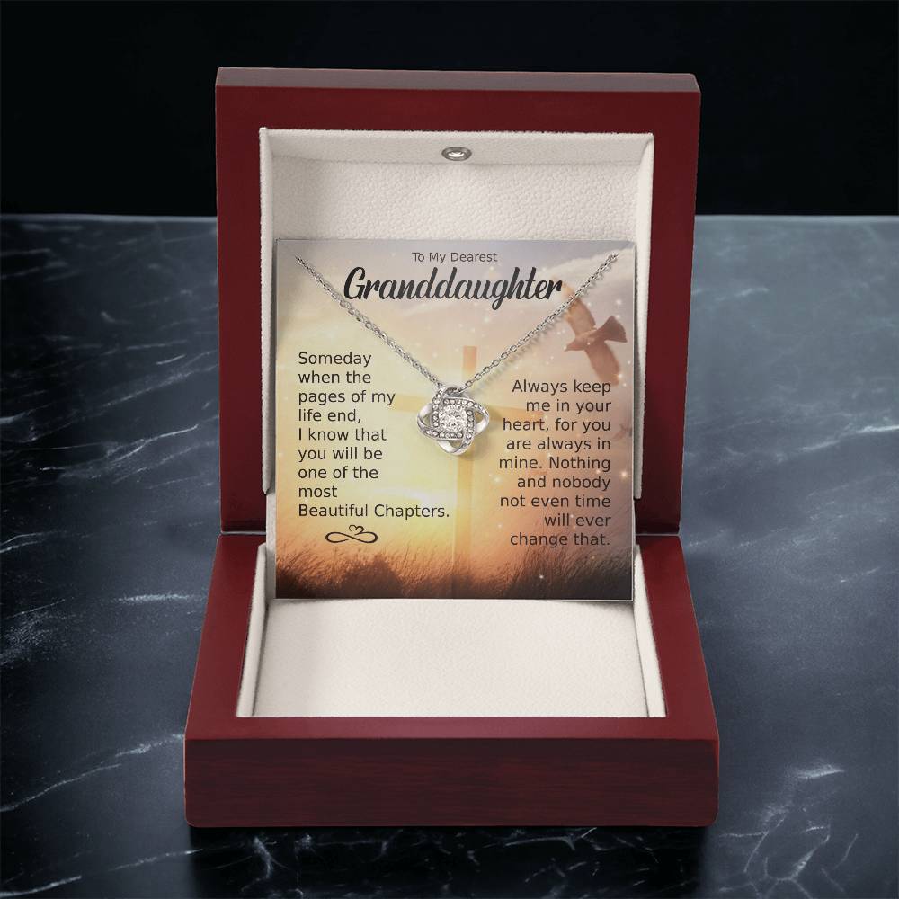To My Dearest Granddaughter Necklace Gift For Granddaughter Granddaughter Birthday Gift Graduation Gift Love Knot Necklace