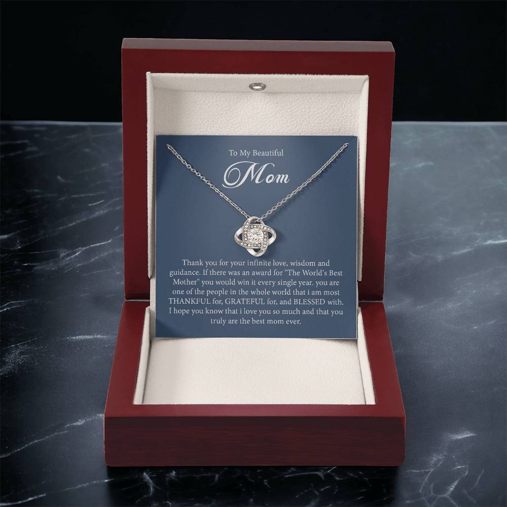 To My Beautiful Mom - Necklace - Love Knot Love Knot Necklace