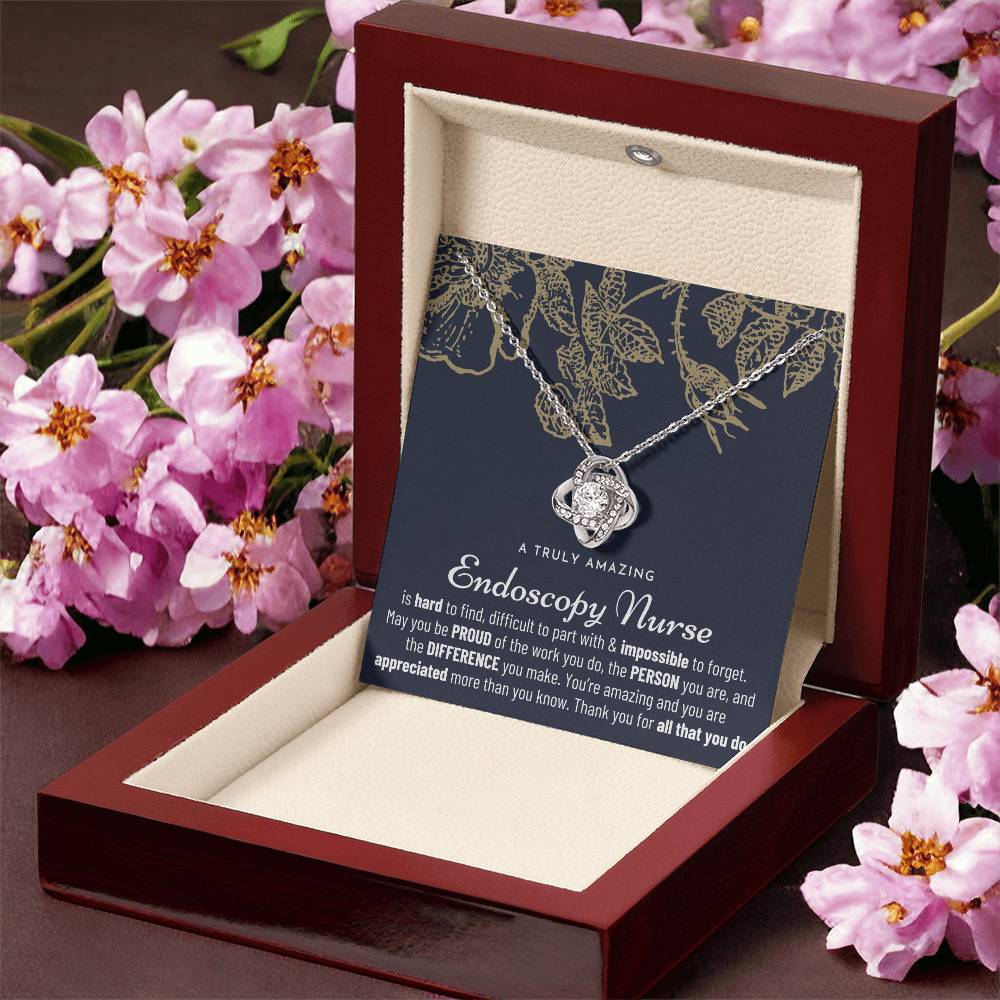 Gift For Endoscopy Nurse Endoscopy Nurse Gift Endoscopy Nurse Appreciation Gift Love Knot Necklace