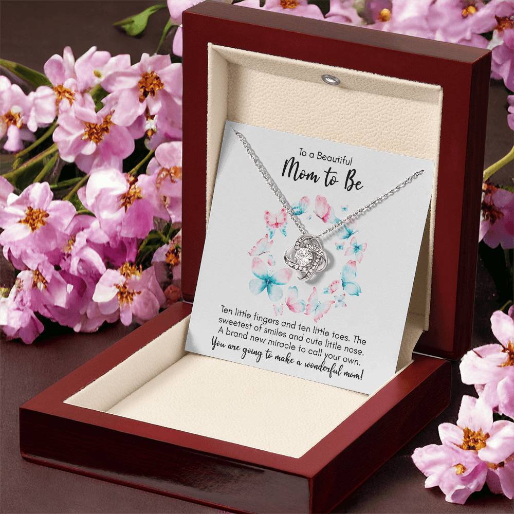 Expecting Mom Mothers Day Gift New Mom Necklace Jewelry Gift For First Mothers Day Push Jewelry Gift Love Knot Necklace