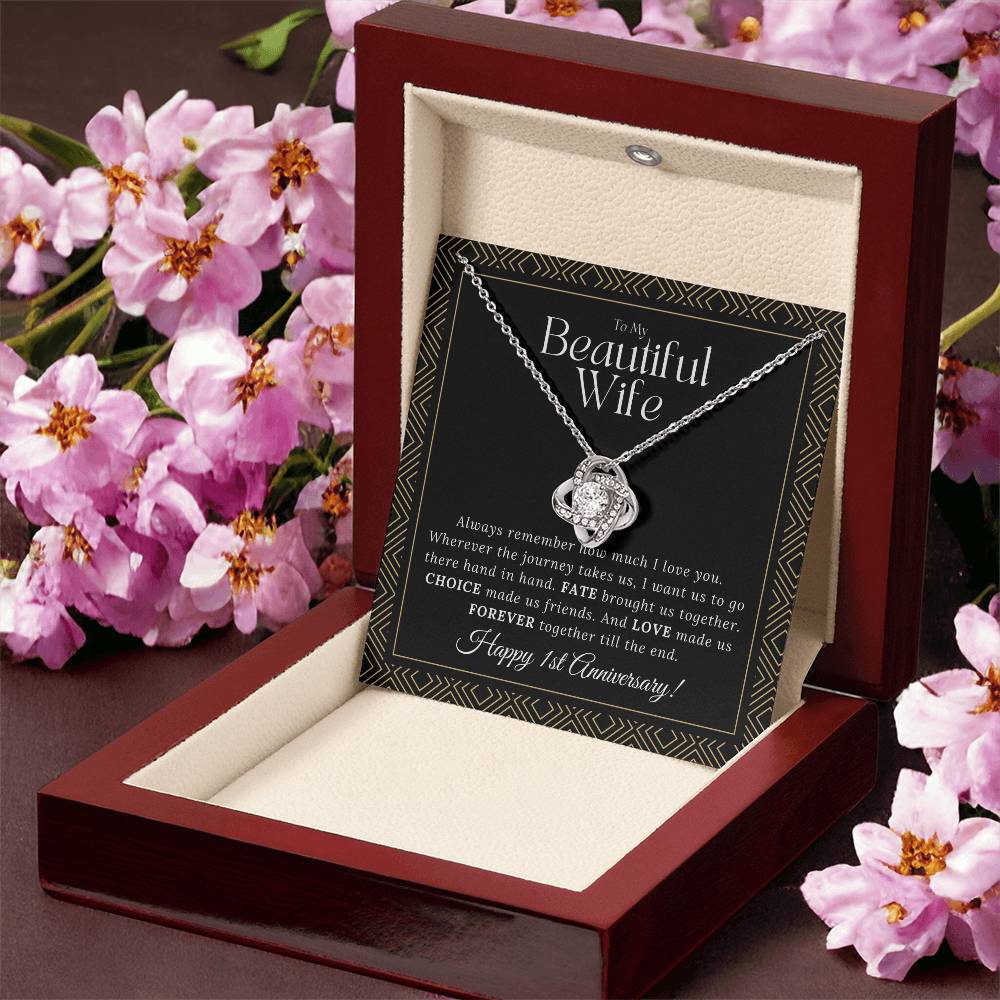 1 Year Anniversary Gift For Wife 1 Year Anniversary Gifts 1 Year Wedding Anniversary Gift Ideas 1St Wedding Anniversary Gift For Her Love Knot Necklace
