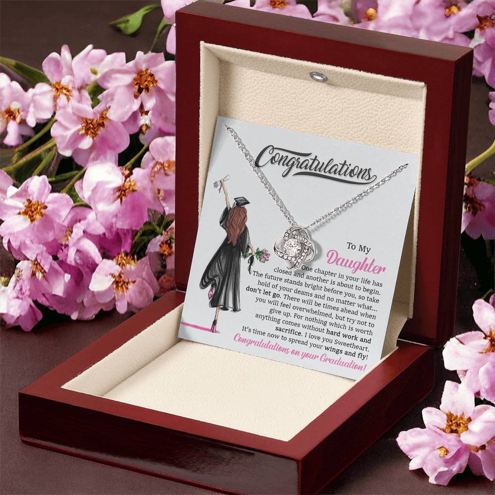 To My Daughter Graduation Necklace Graduation Gift For Daughter High School College Graduation Gift Love Knot Necklace