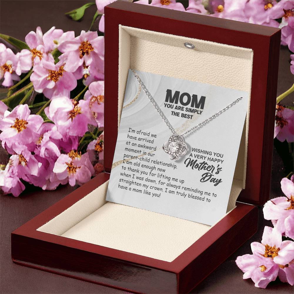 Simply The Best Mom-Love Knot Necklace Love Knot Necklace