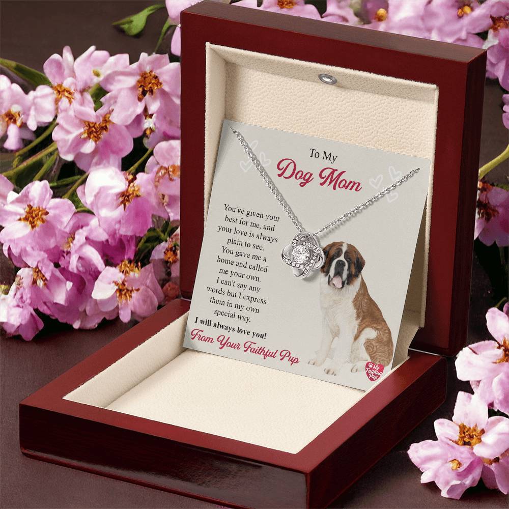Saint Bernard Necklace Gift For Lab Mom Gift For Dog Lover Dog Mom Gift Golden Lab Gift Labrador Mom Pet Parent Jewelry St. Bernard Love Knot Necklace