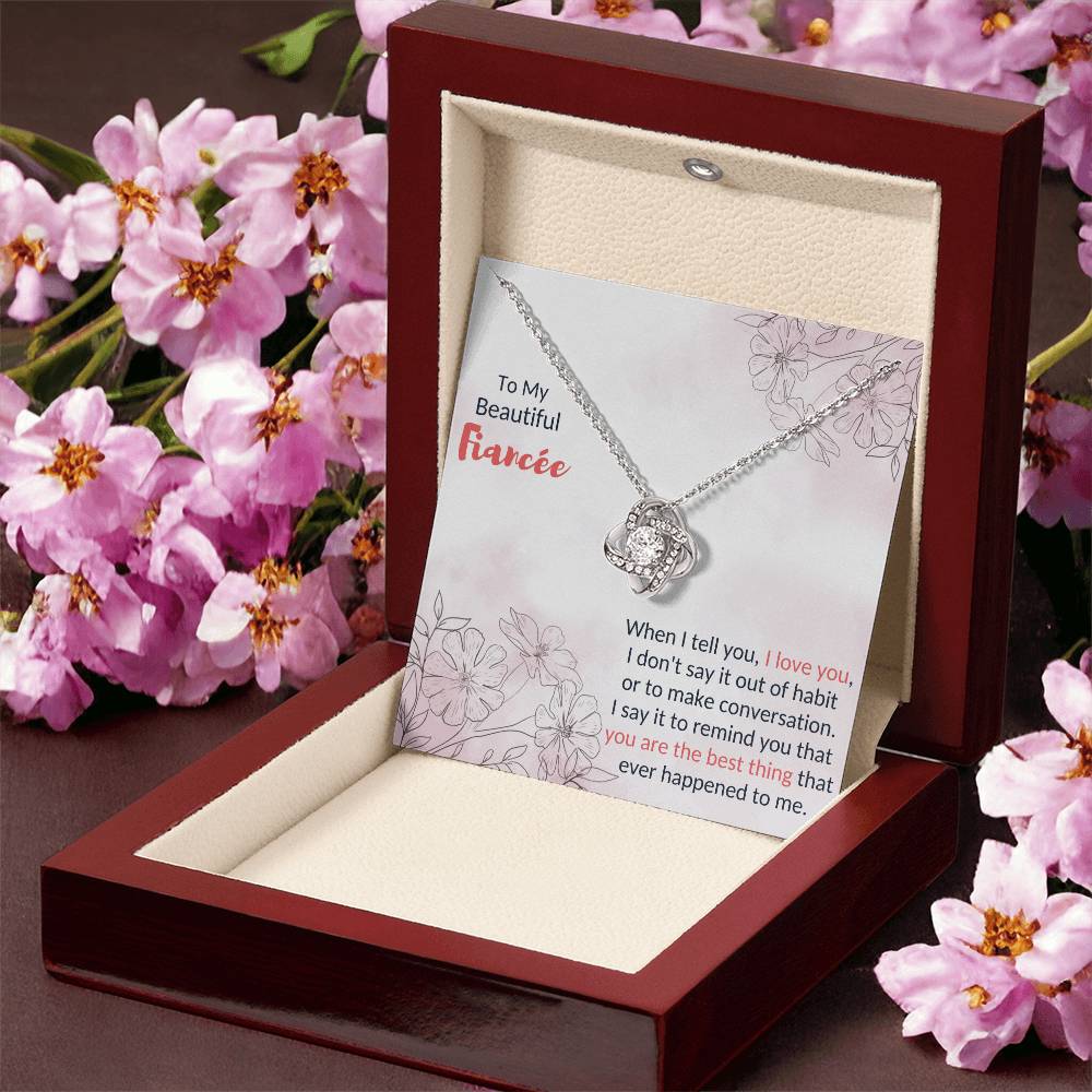 To My Fiancée - I Love You - Love Knot Necklace Love Knot Necklace