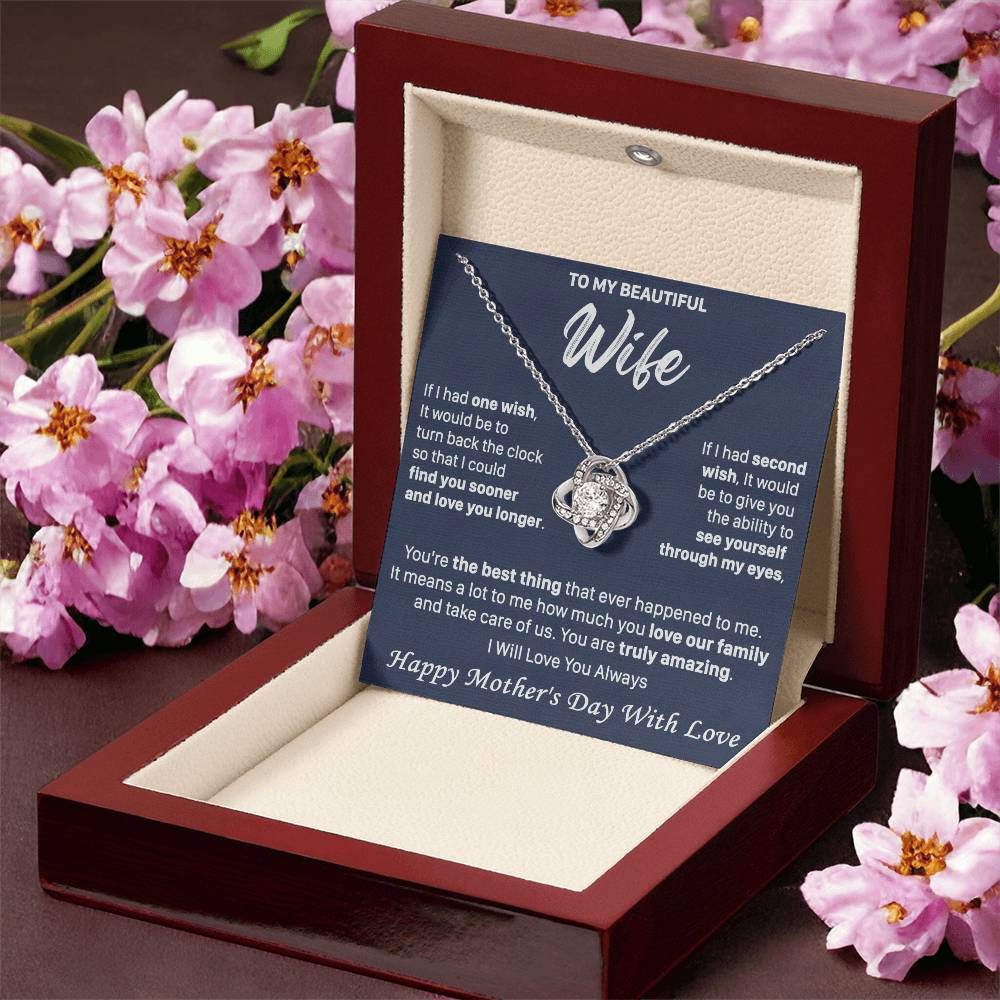 Gift For Wife 2 Wish Amazing Happy Love Knot Necklace Love Knot Necklace