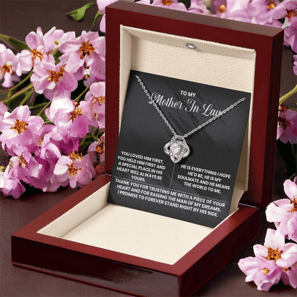 To My Mother-In-Law Thank You The Love Knot Necklace Love Knot Necklace