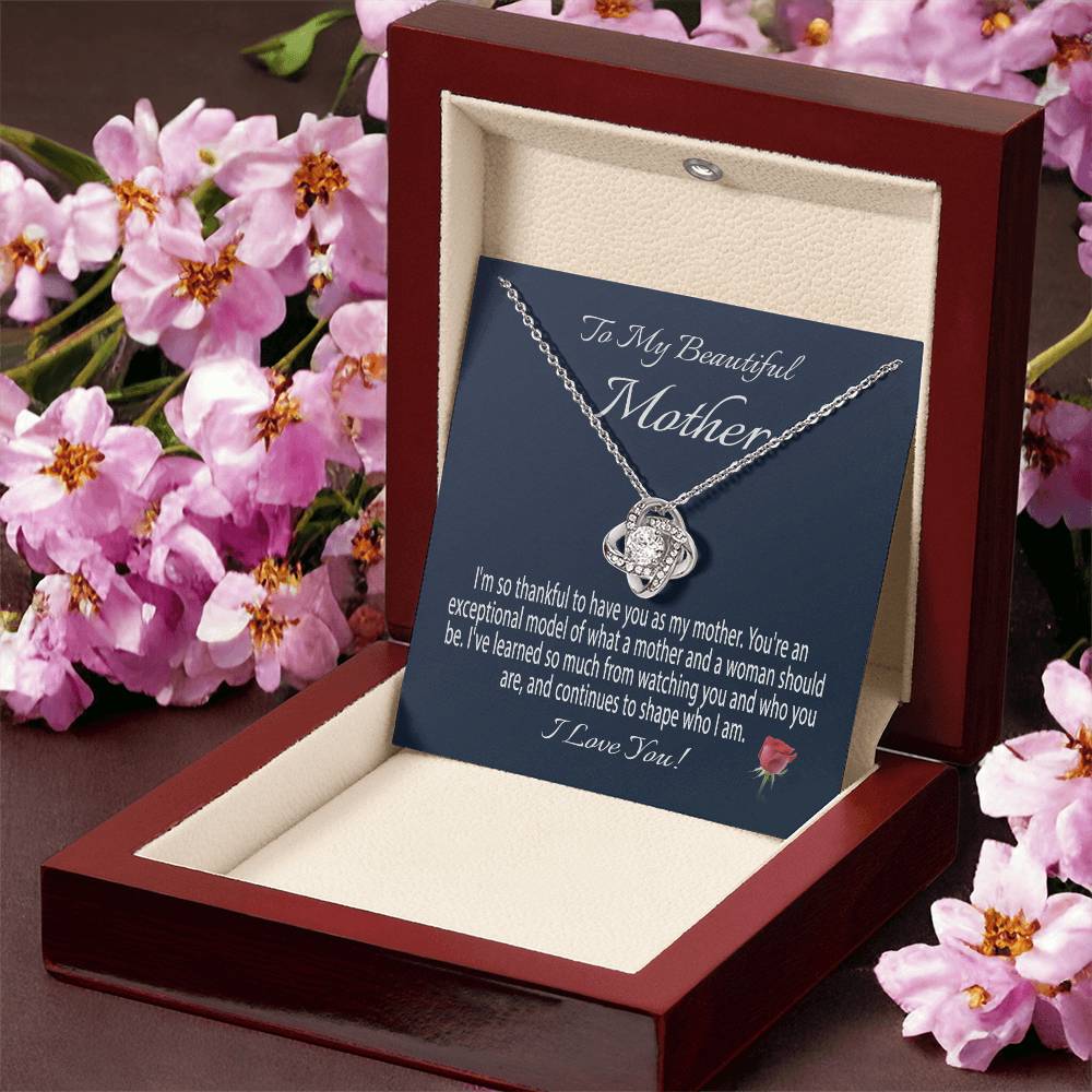 Mothers Day Gift From Daughter Mother's Day Necklace To My Beautiful Mom Necklace Mom Gift From Son Mom Necklace 1 Love Knot Necklace