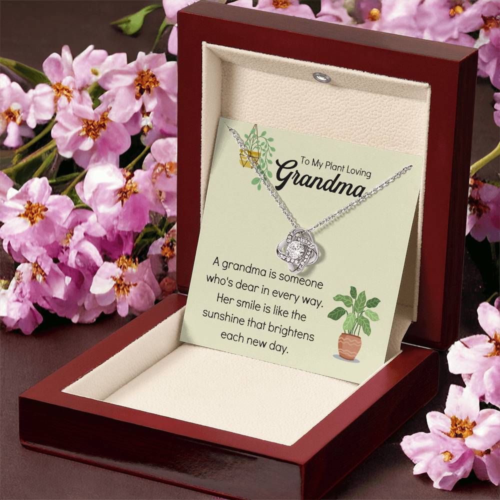 Plant Loving Gifts For Mothers Day Presents For Grandma Birthday Plant Lover Gift From Granddaughter Necklace Gift From Grandkids Love Knot Necklace