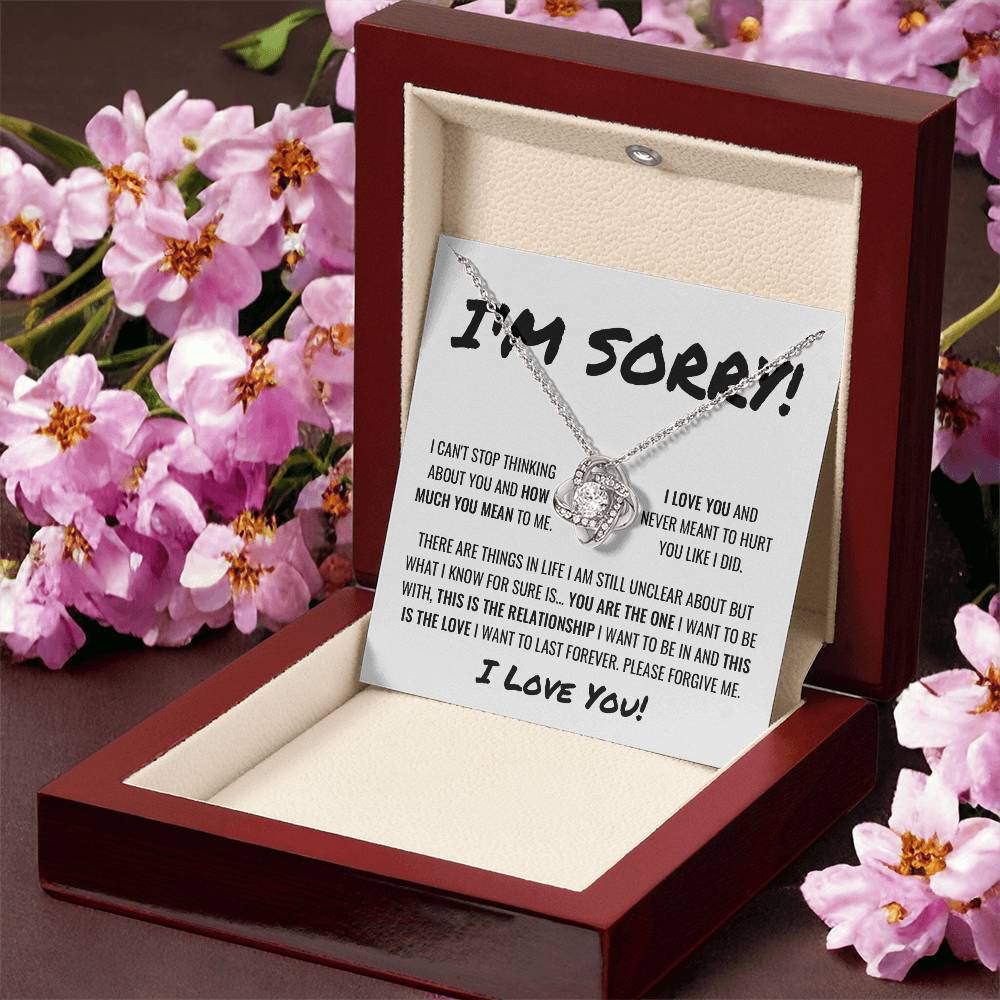 Sorry Apology Necklace 3 Love Knot Necklace