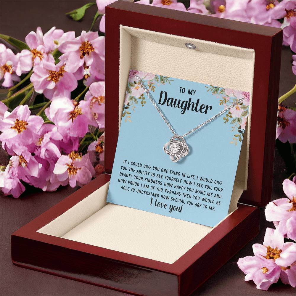 To My Daughter Necklace Gift From Mom Mothers Day Gift For Daughter From Mother Sentimental Jewelry Gifts For Daughter From Mom 7 Love Knot Necklace