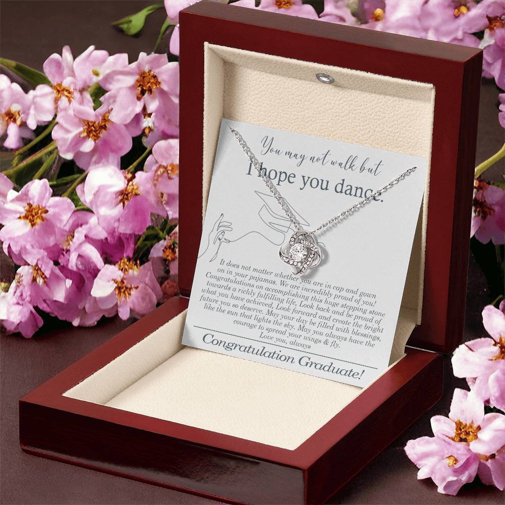 Graduation Gift For Her - I Hope You Dance Graduation Necklace Gift College Graduation Jewelry Gift Love Knot Necklace