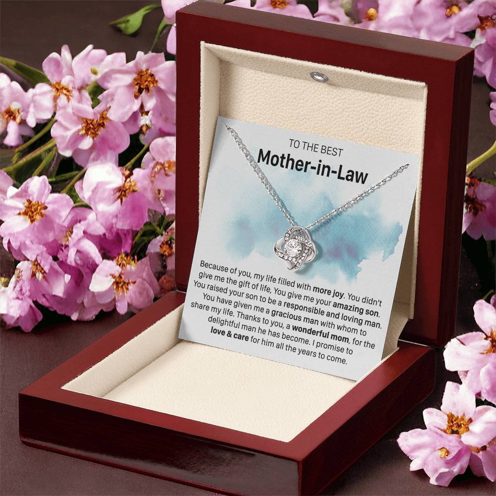 Gift For Mother-In-Law More Joy Loving Man Love Knot Necklace Love Knot Necklace