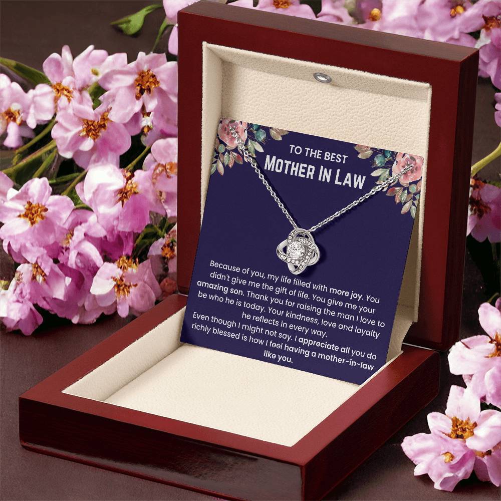 Mother In Law - Because Of You Love Knot Necklace
