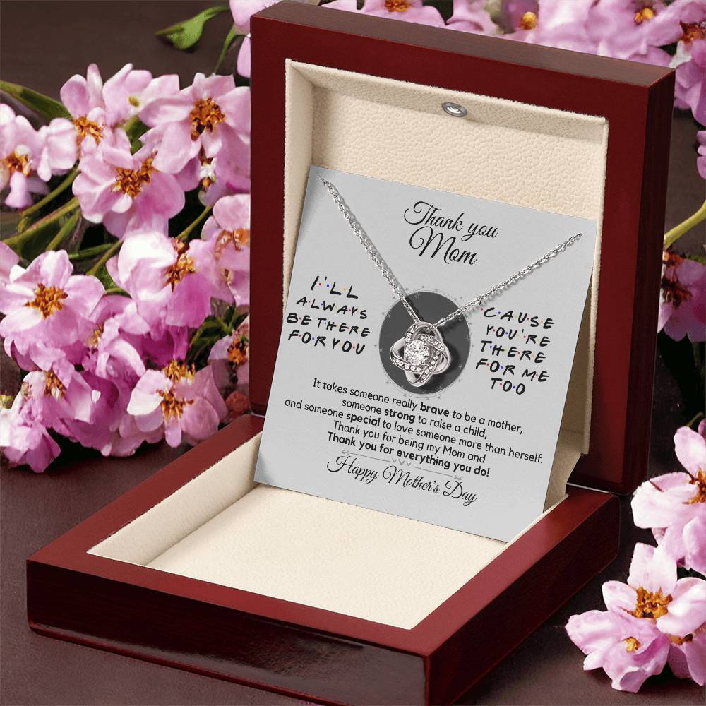 Sentimental Gift For Mother's Day Thank You Mom Gift Necklace Gift For Mom From Son Daughter To Mom Love Knot Necklace