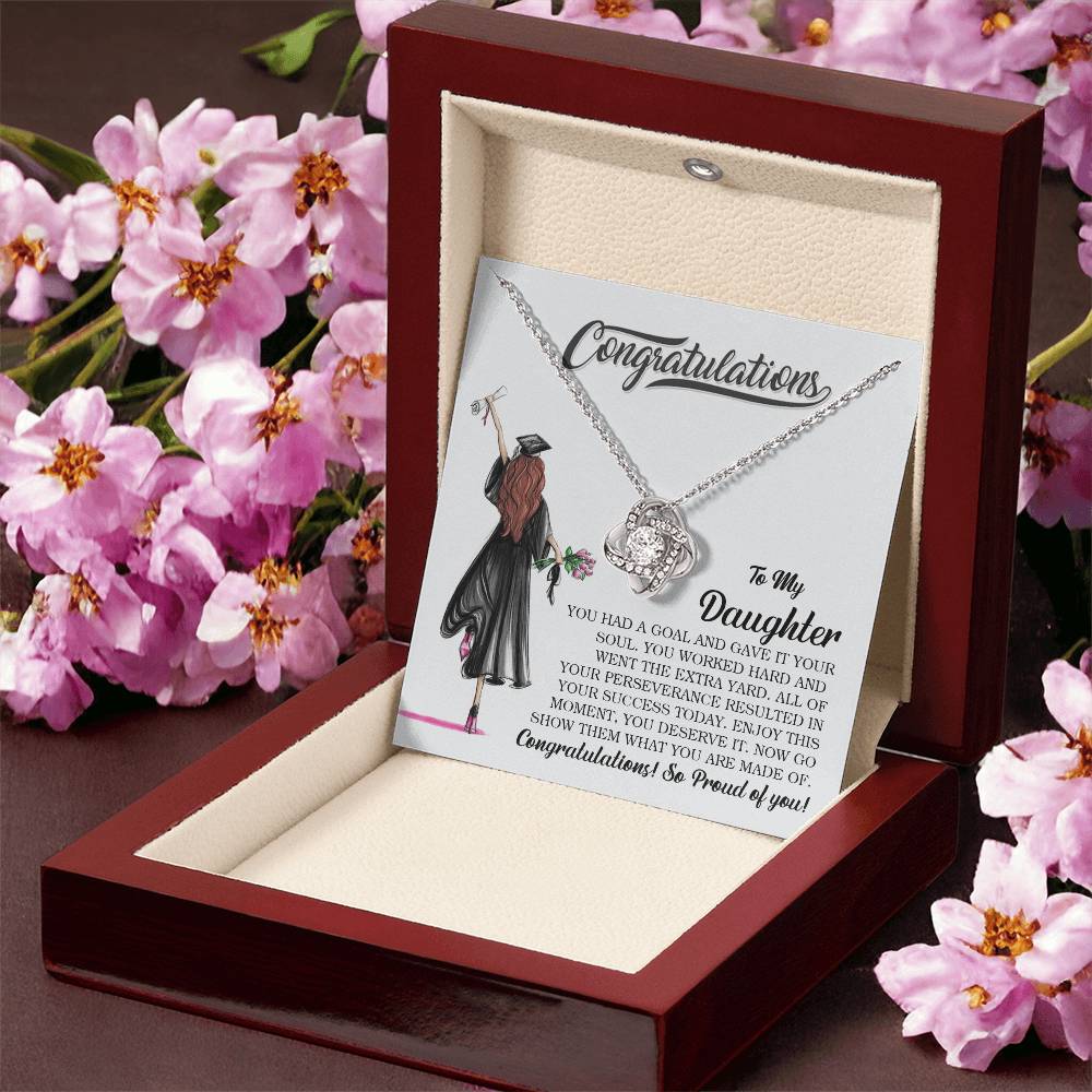 To My Daughter Graduation Gift Graduation Necklace For Her College Graduation Gift High School Senior Graduation Love Knot Necklace