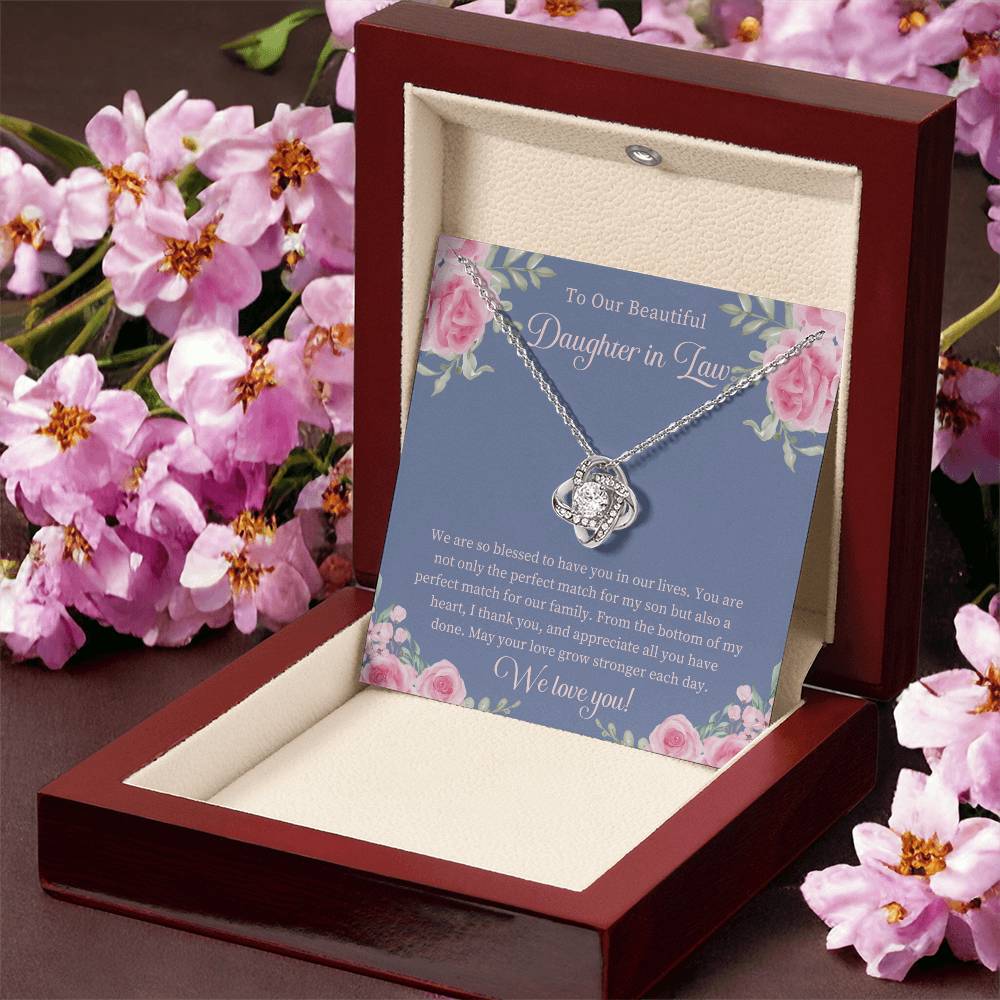 Daughter In Law Gift Beautiful Daughter In Law Necklace Gift Daughter In Law Birthday Gift Gift From Mom In Law To Daughter In Law Love Knot Necklace