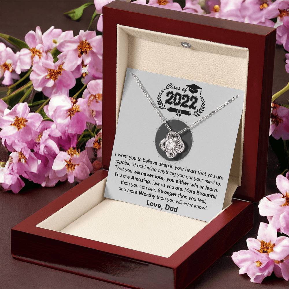Just Released Class Of 2022 Graduation Gift From Dad Love Knot Necklace