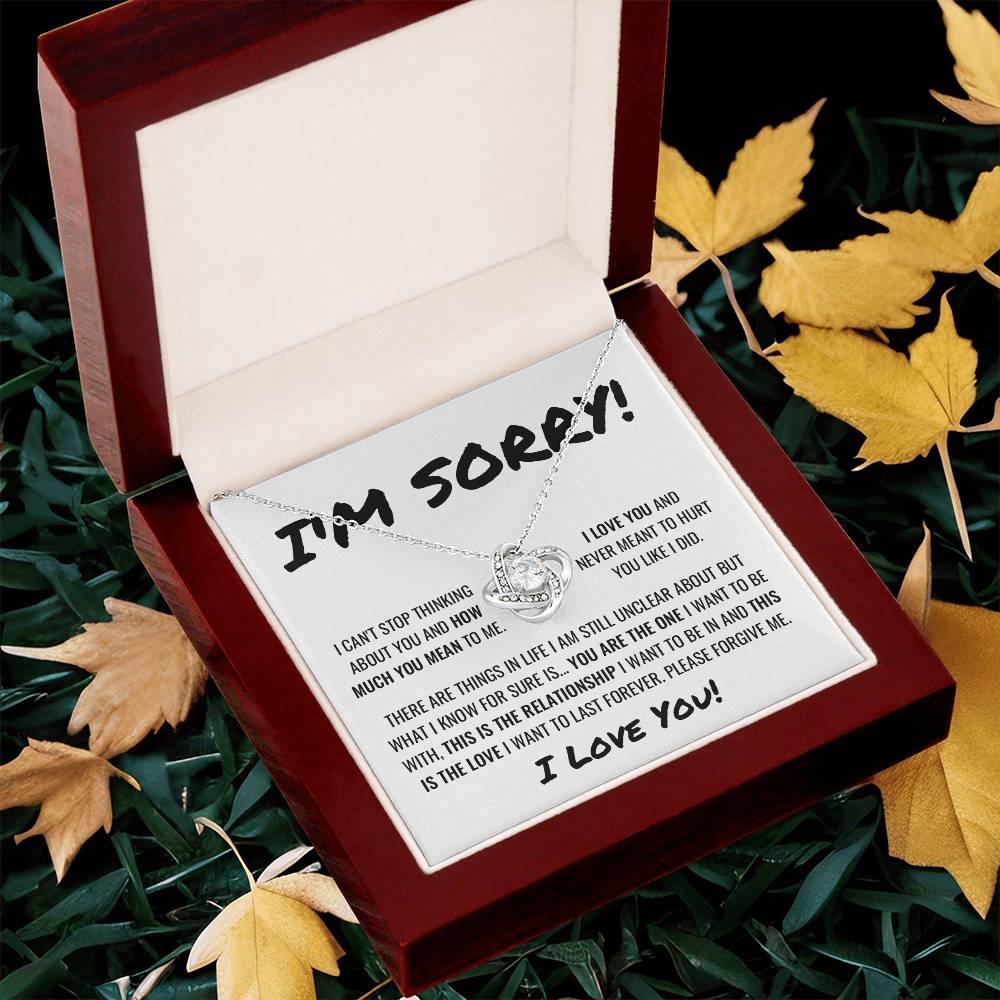 You Are The One Apology Necklace Love Knot Necklace