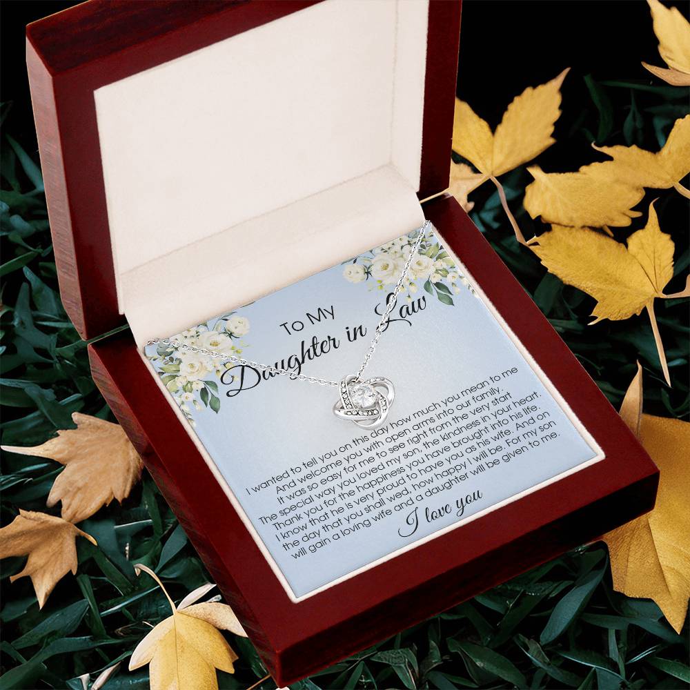 Daughter-In-Law Gift Necklace Wedding Gift Jewelry From Mother-In Law Gift For Bride Love Knot Necklace