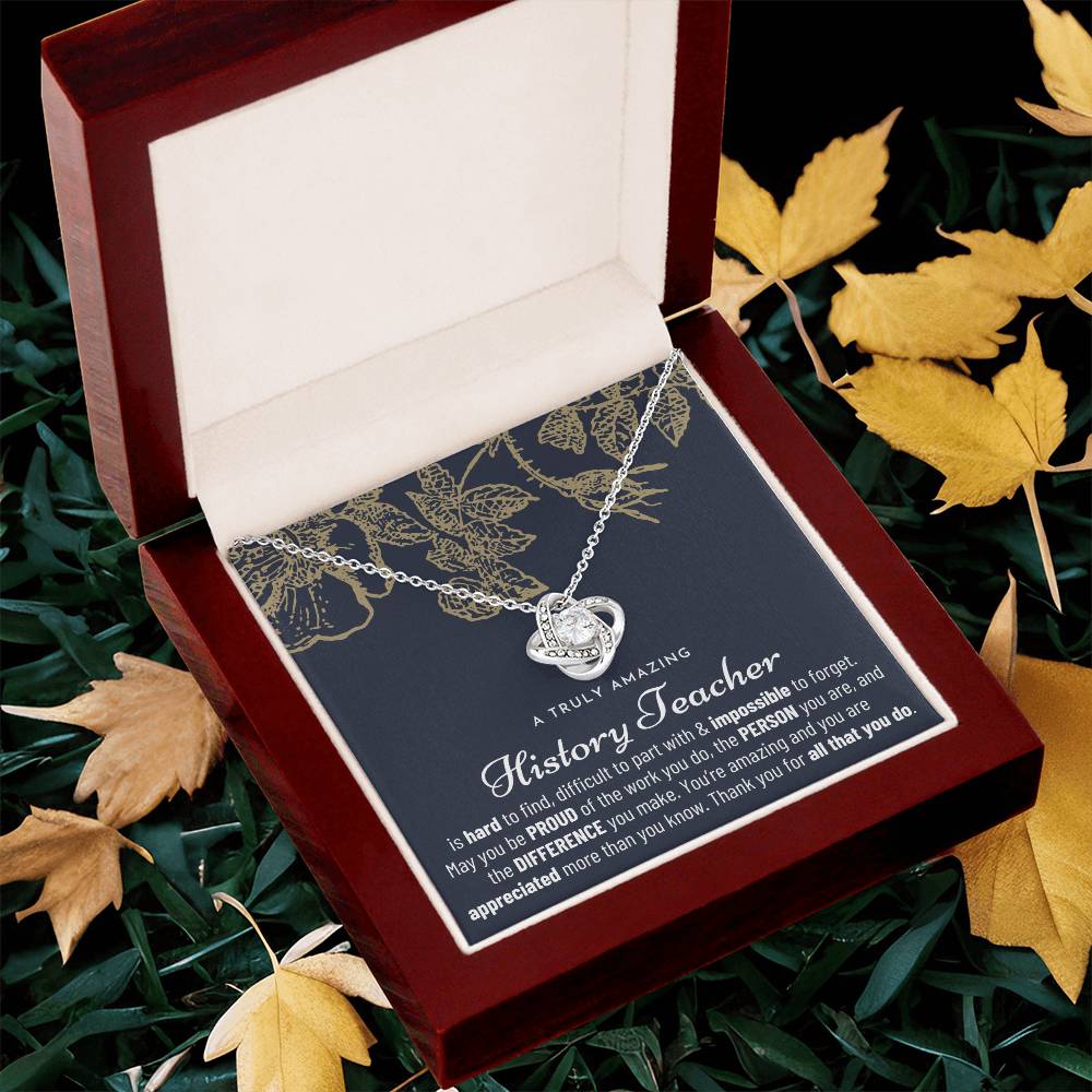 Gift For History Teacher History Teacher Gift History Teacher Appreciation Gift Love Knot Necklace