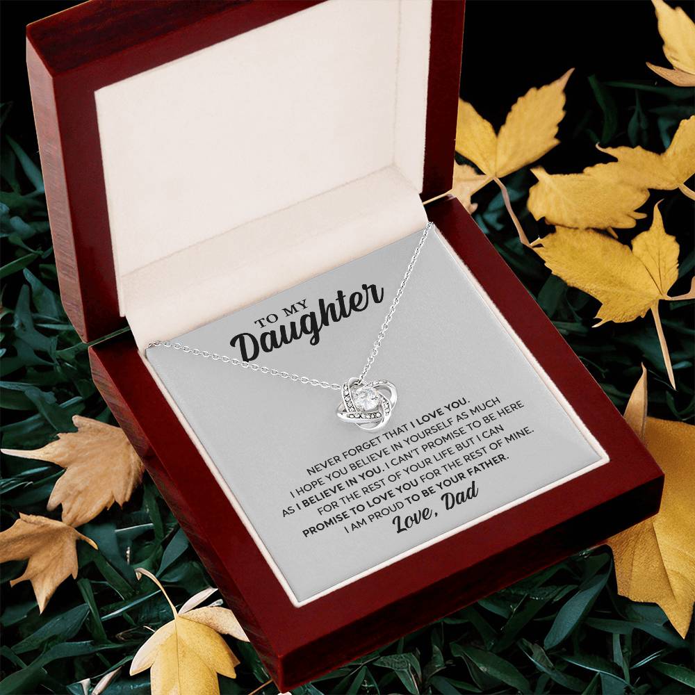 Daughter - Proud To Be Your Father - Necklace Love Knot Necklace
