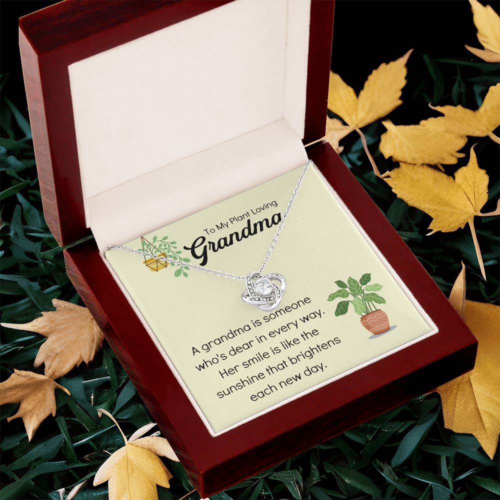 Plant Loving Gifts For Mothers Day Presents For Grandma Birthday Plant Lover Gift From Granddaughter Necklace Gift From Grandkids Love Knot Necklace