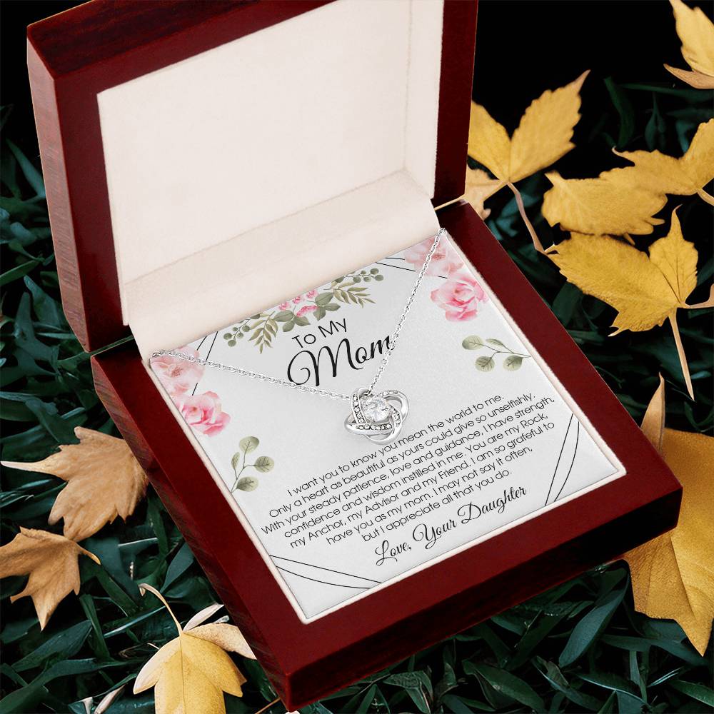 To My Mom Necklace Gift For Mom From Daughter Sentimental Gift For Mother's Day Birthday Anniversary Love Knot Necklace