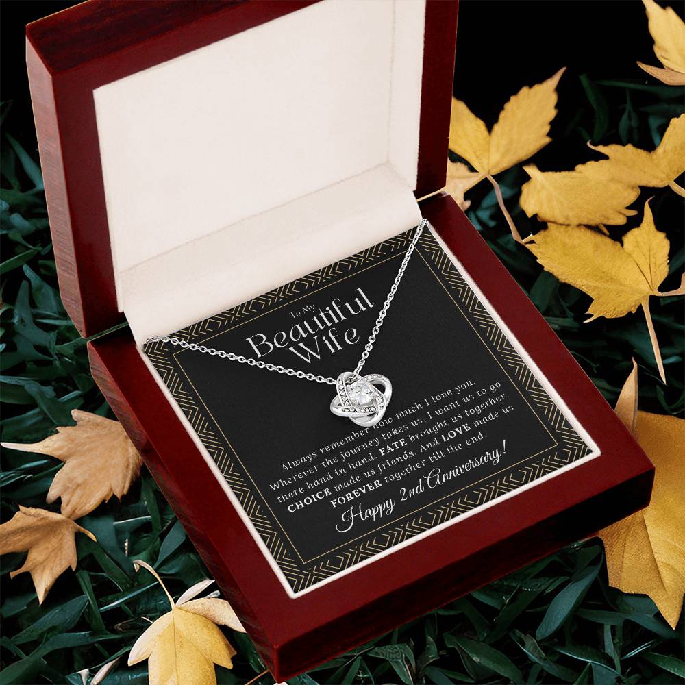 2 Year Anniversary Gift For Wife 2 Year Anniversary Gifts 2 Year Wedding Anniversary Gift Ideas 2Nd Wedding Anniversary Gift For Her Love Knot Necklace