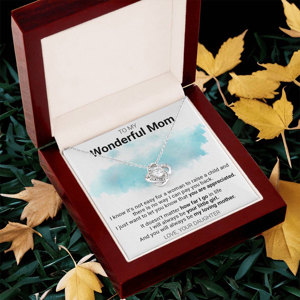 Gift For Mom - My Loving Mother - Love Knot Love Knot Necklace