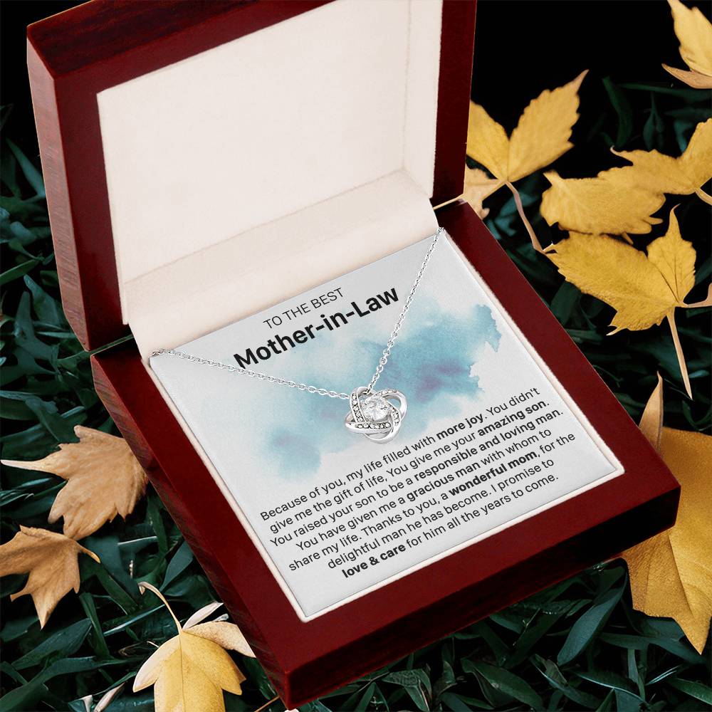 Gift For Mother-In-Law More Joy Loving Man Love Knot Necklace Love Knot Necklace