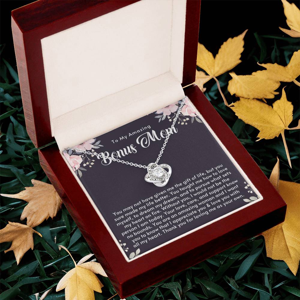 Amazing Bonus Mom Gift Mothers Day Gift For Step Mom Stepmom Birthday Gift Jewelry Gift For Bonus Mom From Stepsonstepdaughter Love Knot Necklace