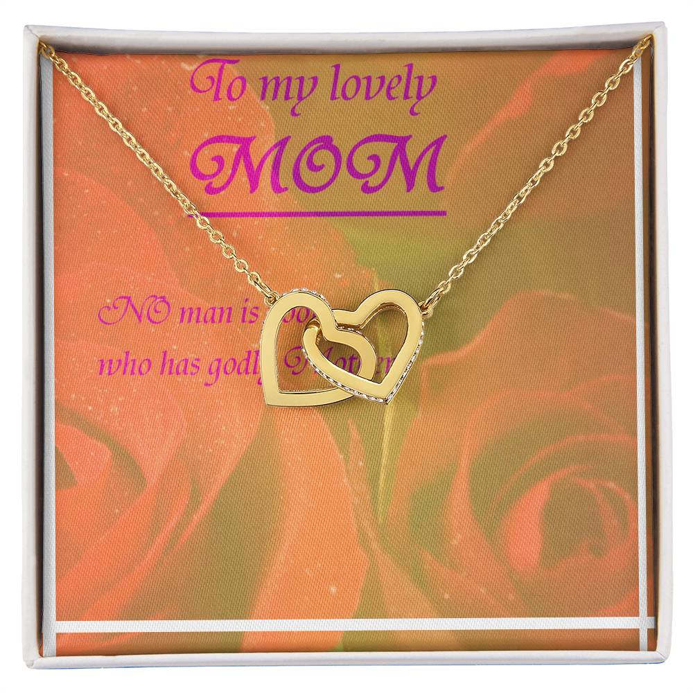 Greeting Card For Lovely Mother Interlocking Hearts Necklace