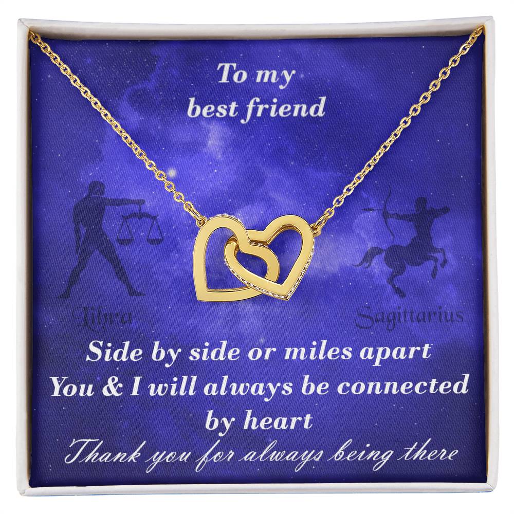 Libra To Sagittarius Best Friend Interlocked Hearts Necklace Interlocking Hearts Necklace
