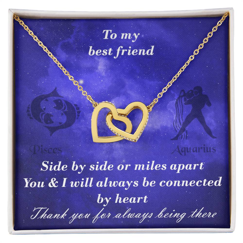 Pisces To Aquarius Best Friend Interlocked Hearts Necklace Interlocking Hearts Necklace