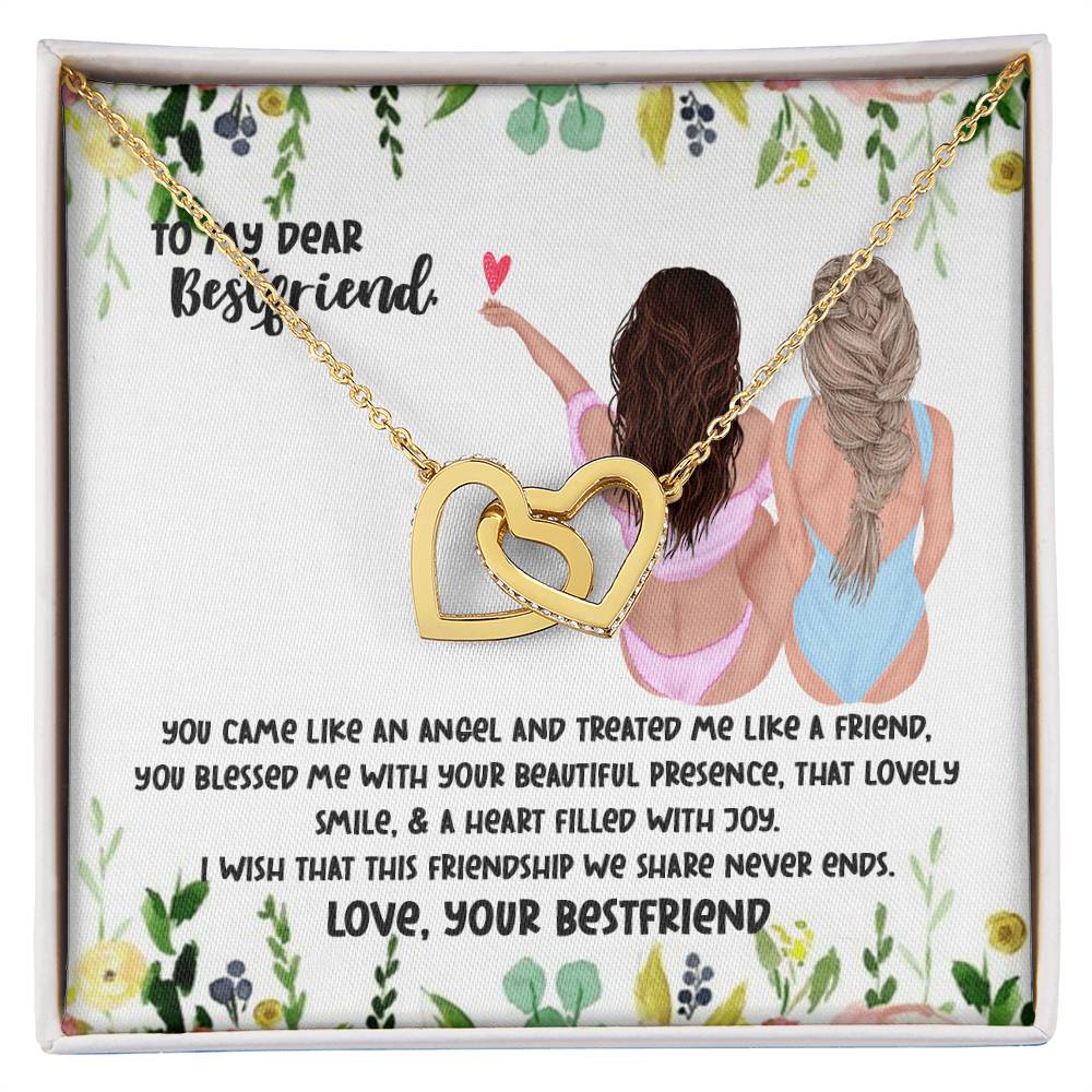 To My Bestfriend Interlocking Necklace Interlocking Hearts Necklace