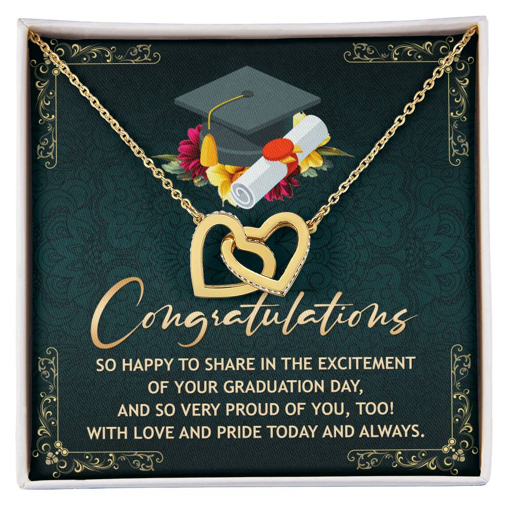 Perfect Gift For Graduation Day Interlocking Hearts Necklace