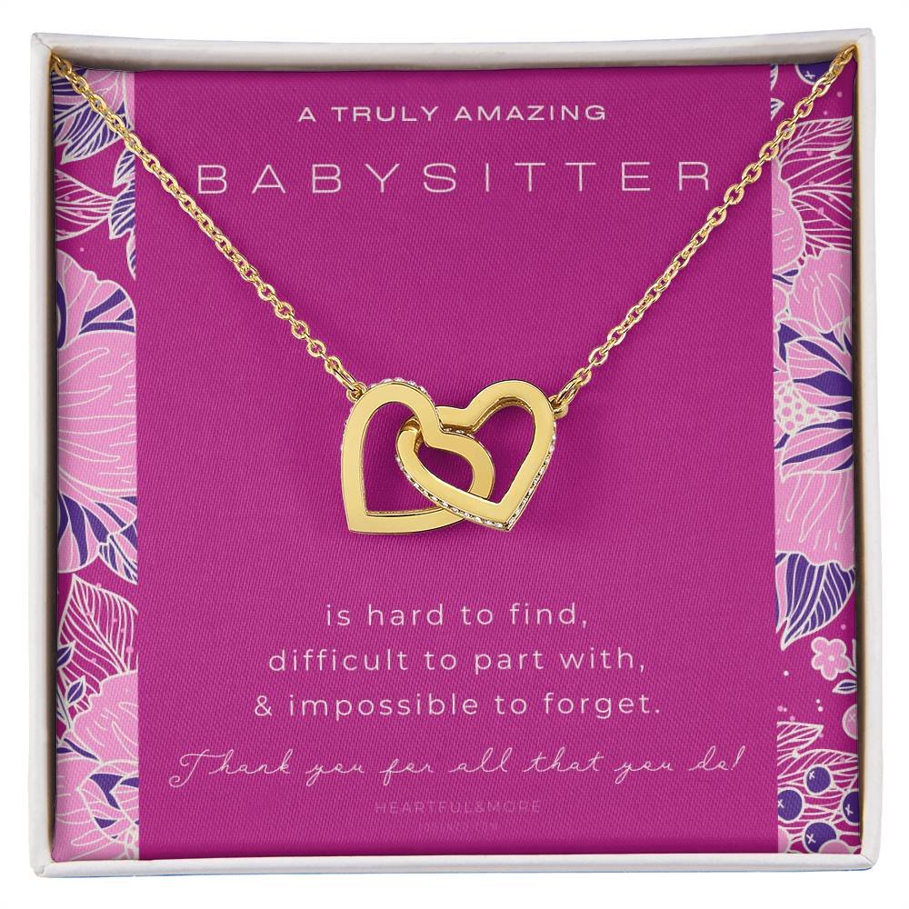 Nanny Appreciation Necklace Gift Nanny Thank You Gift Thank You Nanny Gift For Nanny Leaving A Truly Amazing Babysitter Gift Best Nanny Interlocking Hearts Necklace
