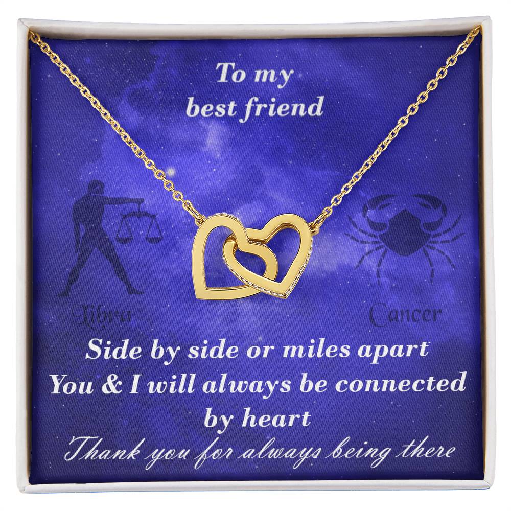 Libra To Cancer Best Friend Interlocked Hearts Necklace Interlocking Hearts Necklace