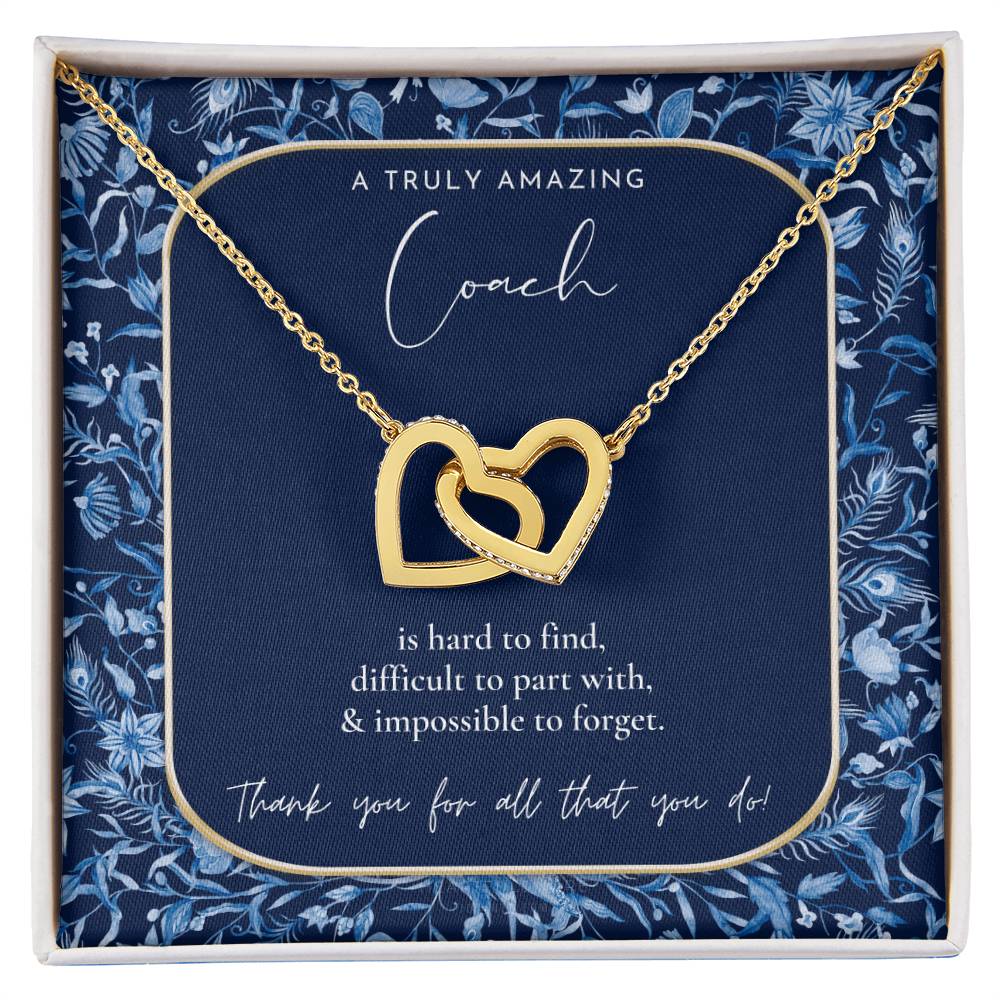Gymnastics Coach Gift For Women Leaving Gift For Gymnastics Coach To A Truly Amazing Gymnastics Coach Thank You Gift Interlocking Hearts Necklace