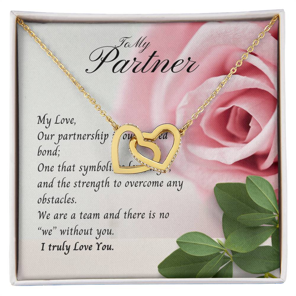 To My Partner Necklace Interlock Heart Promise Gift Birthday Gift Christmas Gift Interlocking Hearts Necklace