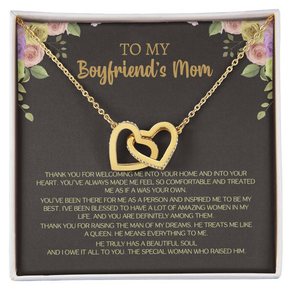For My Lovely Boyfriends Mom Interlocking Hearts Necklace