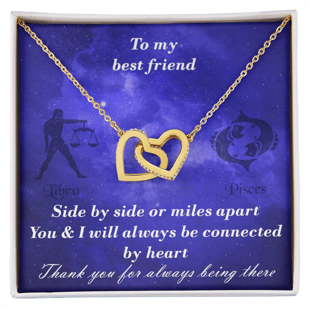Libra To Pisces Best Friend Interlocked Hearts Necklace Interlocking Hearts Necklace