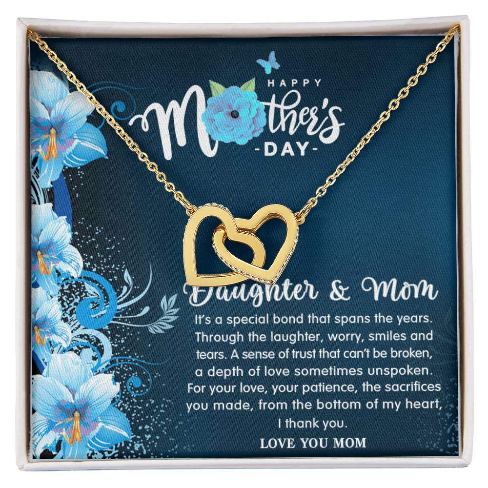 Forever Love - Daughter & Mom Necklace Interlocking Hearts Necklace