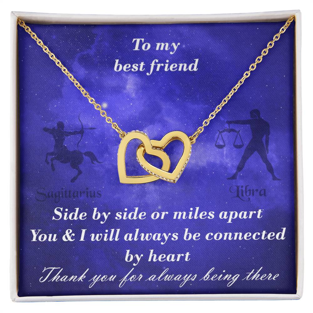 Sagittarius To Libra Best Friend Interlocked Hearts Necklace Interlocking Hearts Necklace