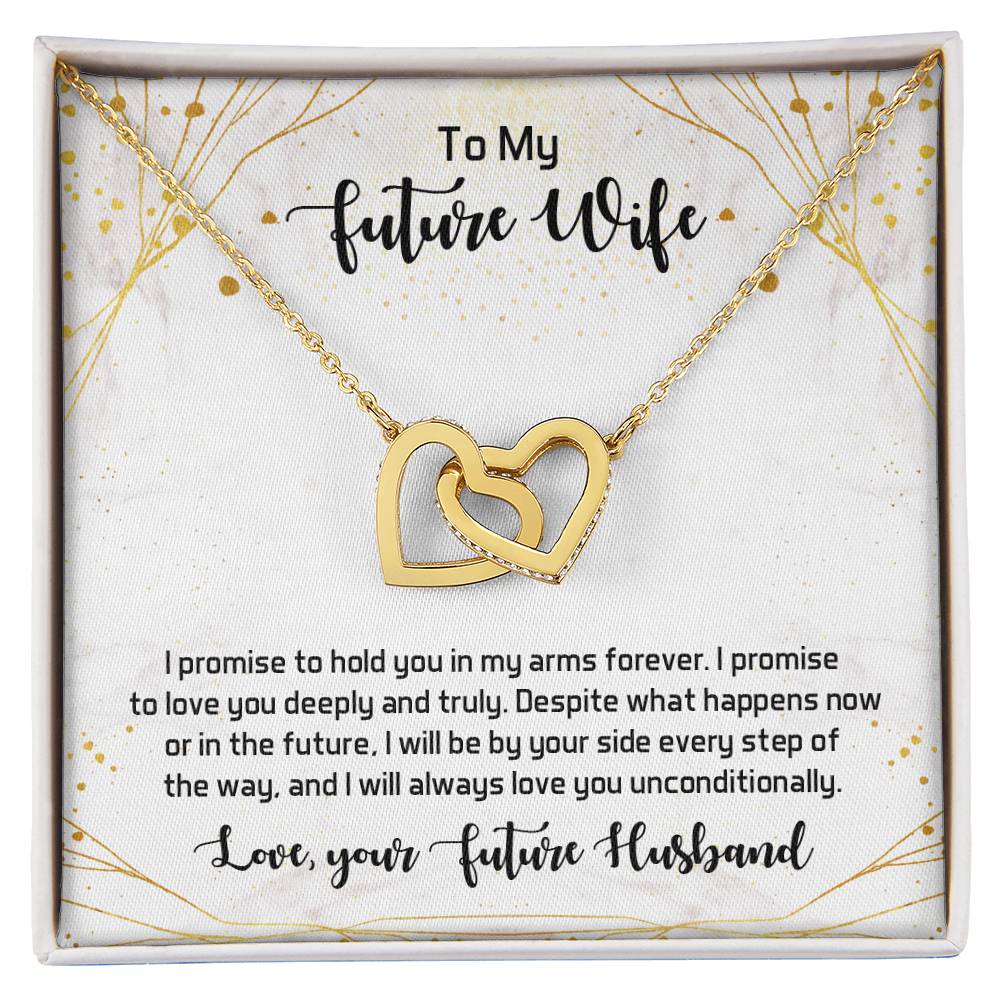 Gift For Feature Wife Necklace Jewellery Interlocking Hearts Necklace