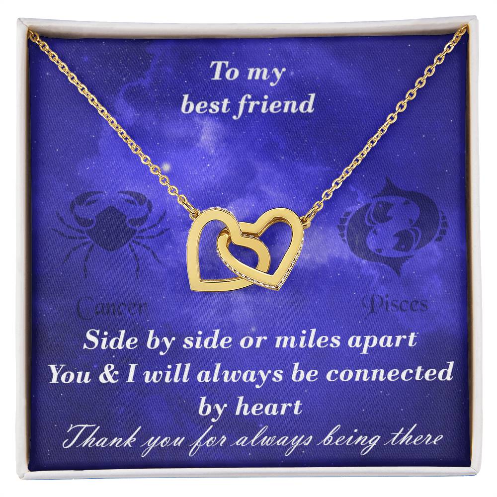 Cancer To Pisces Best Friend Interlocked Hearts Necklace Interlocking Hearts Necklace