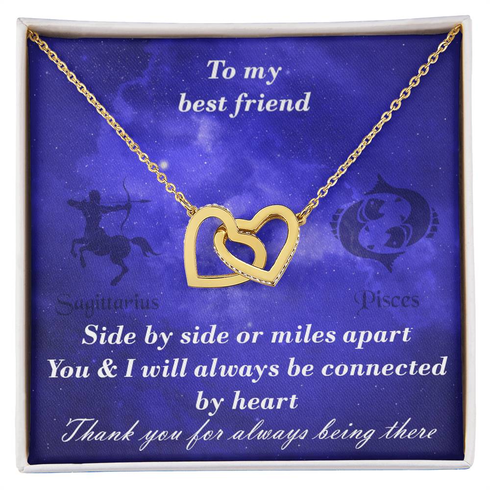 Sagittarius To Pisces Best Friend Interlocked Hearts Necklace Interlocking Hearts Necklace