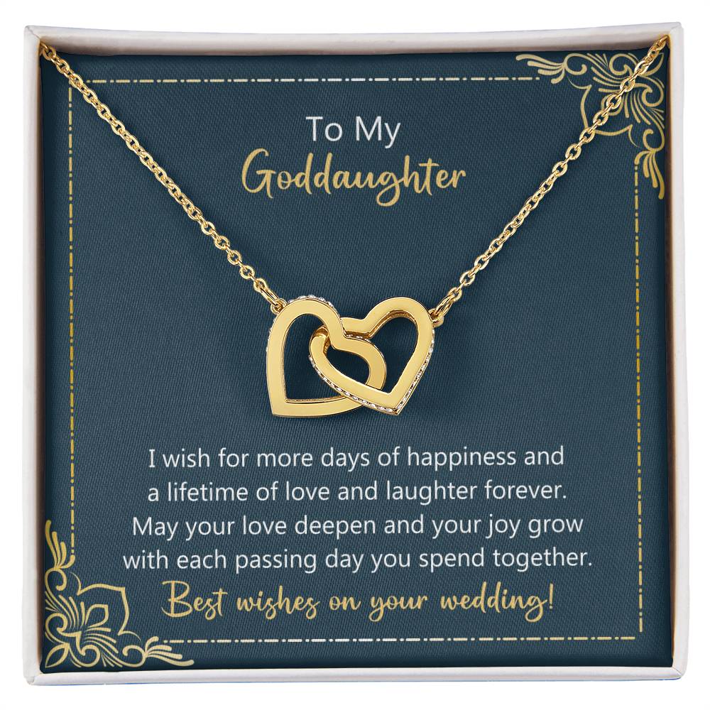 To My Goddaughter May Your Love Deepen Necklace Interlocking Hearts Necklace