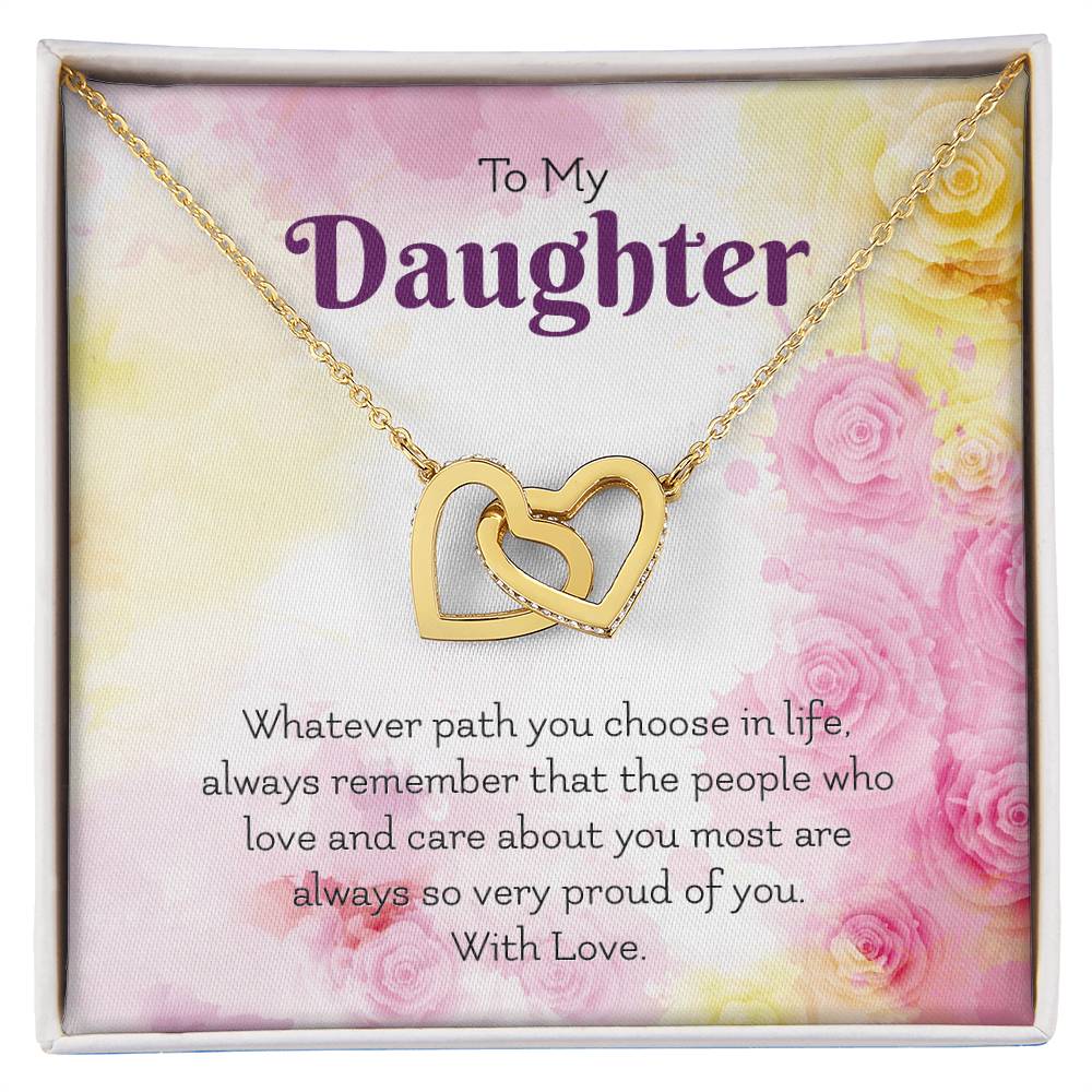 Interlocking Hearts Necklace For Daughter